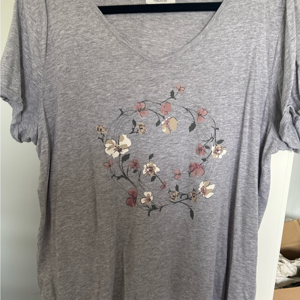 Floral Gray Women's Top